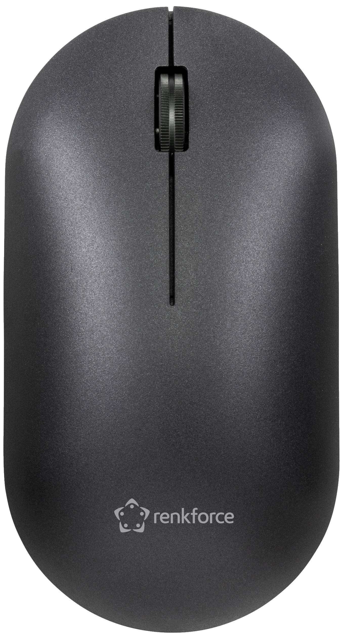 Renkforce RF-WM-200 Maus Kabellos, Bluetooth® Optisch Schwarz 3 Tasten 800 dpi, 1200 dpi, 1600 dpi, 2400 dpi, 4000 dpi