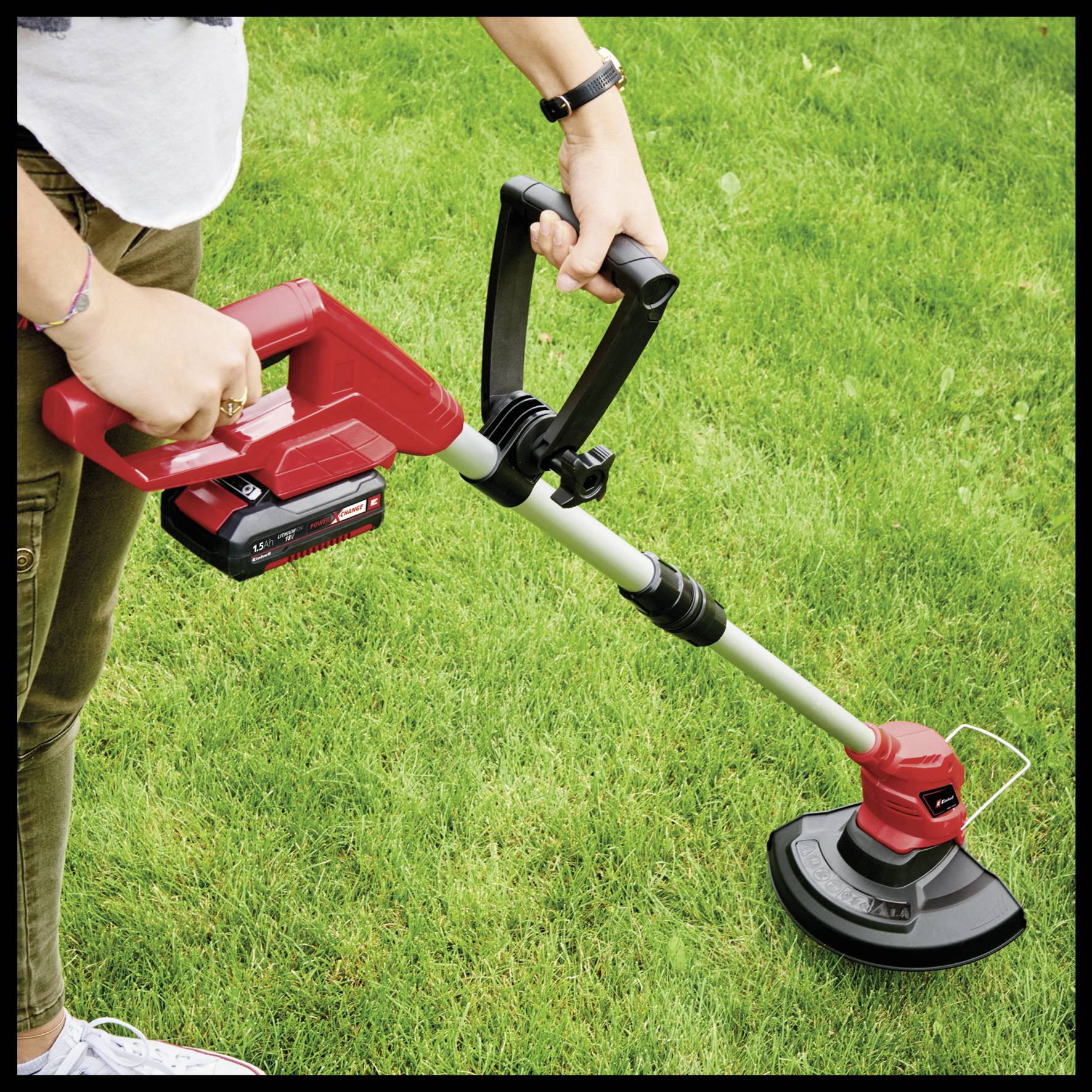 Einhell Power X-Change GC-CT 18/24 Li (1x2,0Ah) Akku Rasentrimmer inkl. Akku, inkl. Ladegerät, Einstellbarer Holm 18V 2.0Ah
