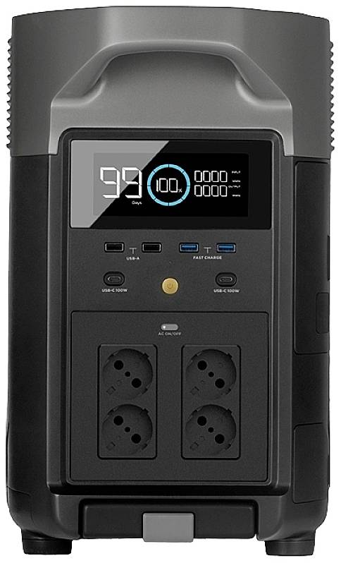 ECOFLOW Delta Pro Powerstation LiFe Schwarz mit Laderegler