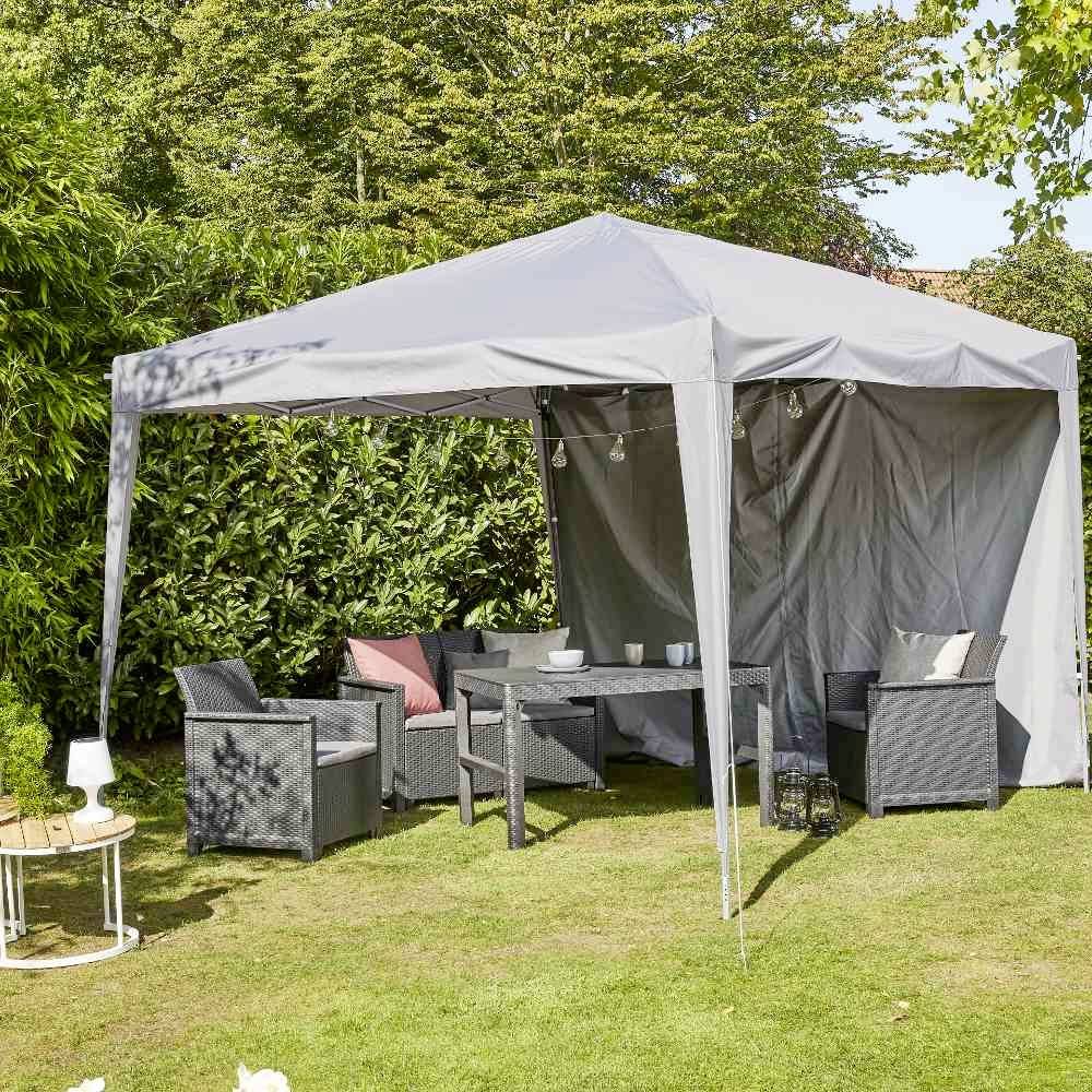 Siena Garden L30545 Pavillon Starter quadratisch 300cm Farbe: grau