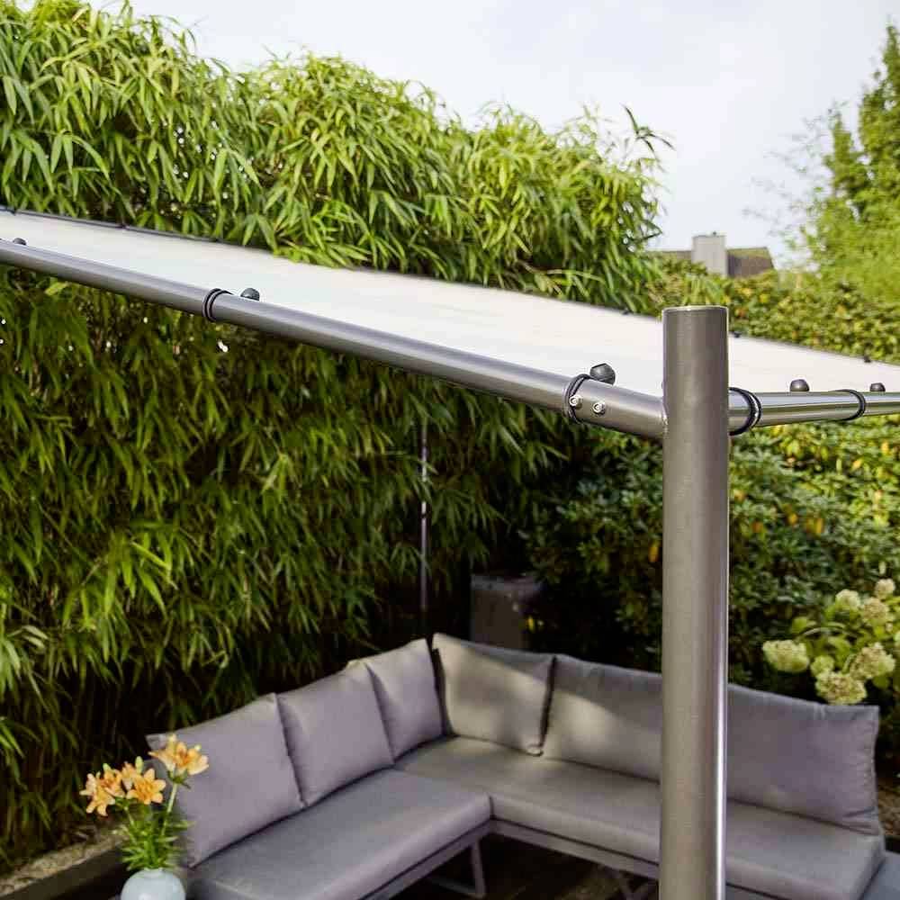 Siena Garden J04536 Levino Pavillon 300x400cm Gestell aus Stahl, anthrazit, Bezug aus Polyester, 250g/m² in hellgrau