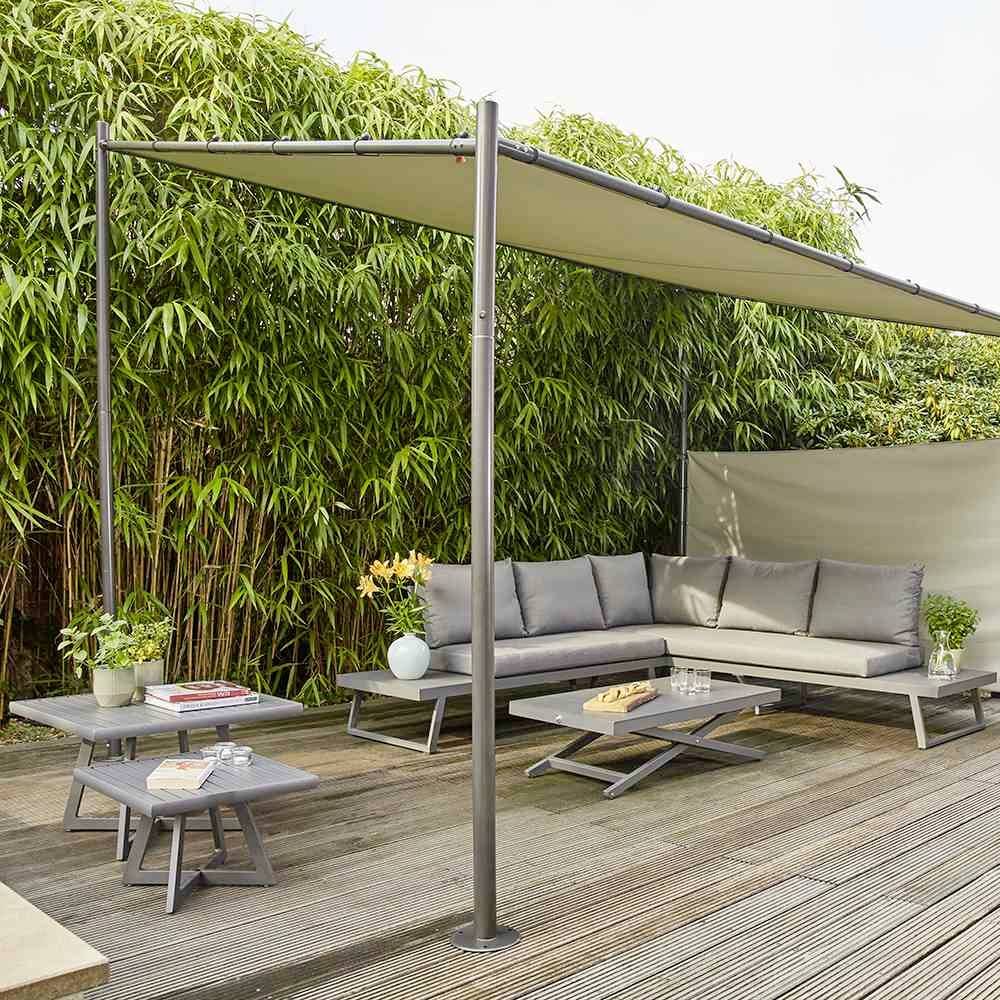 Siena Garden J04536 Levino Pavillon 300x400cm Gestell aus Stahl, anthrazit, Bezug aus Polyester, 250g/m² in hellgrau