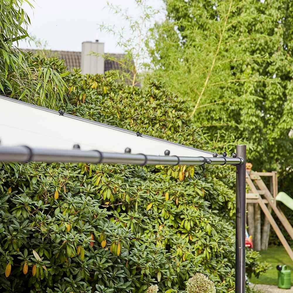 Siena Garden J04536 Levino Pavillon 300x400cm Gestell aus Stahl, anthrazit, Bezug aus Polyester, 250g/m² in hellgrau