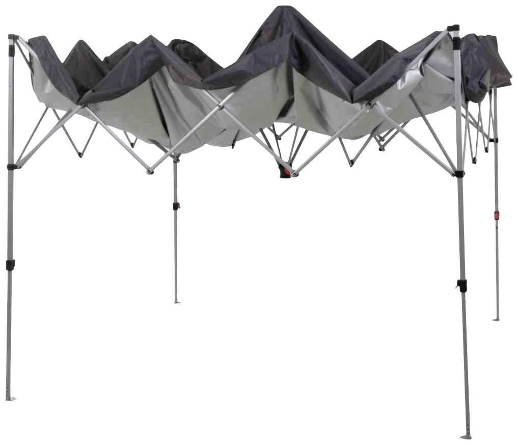 Siena Garden L45491 EasyUp Faltpavillon 300x300 cm Gestell aus Stahl silber, Bezug aus Polyester Oxfordgewebe, 150D in anthrazit