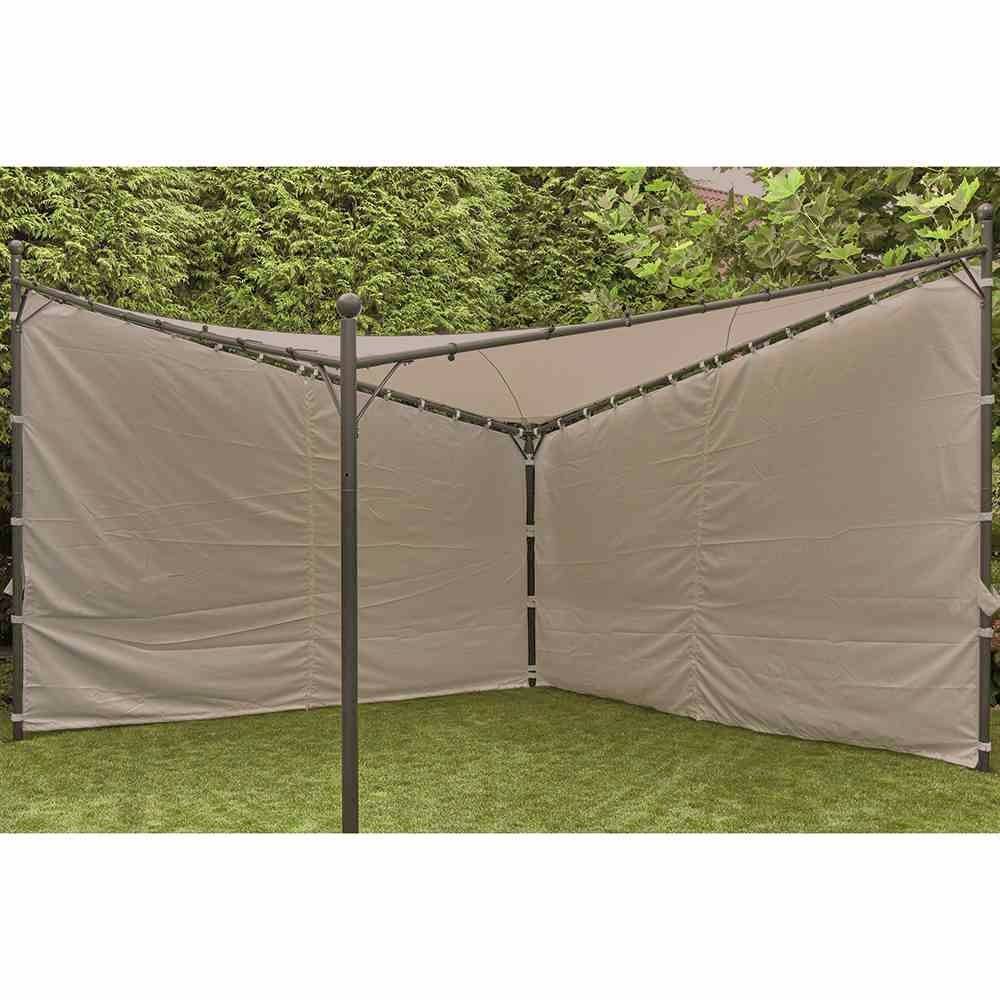 Siena Garden J04527 Seitenteile zu Pavillon Berlino 4x4 m, grau, 2er Set Bezug aus Polyester, 160g/m² in hellgrau, 2 Stück