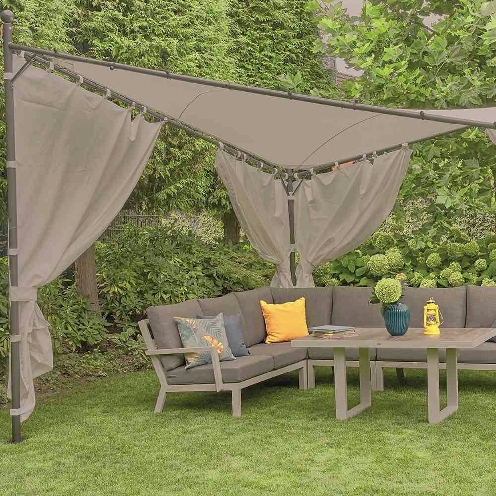 Siena Garden J04527 Seitenteile zu Pavillon Berlino 4x4 m, grau, 2er Set Bezug aus Polyester, 160g/m² in hellgrau, 2 Stück