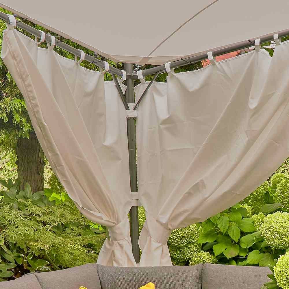 Siena Garden J04527 Seitenteile zu Pavillon Berlino 4x4 m, grau, 2er Set Bezug aus Polyester, 160g/m² in hellgrau, 2 Stück
