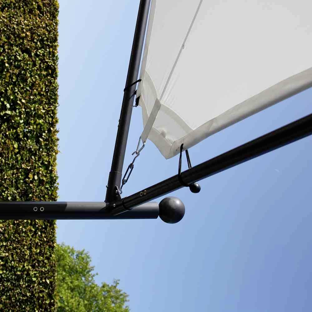 Siena Garden 120399 Berlino Pavillon 400x400cm Gestell aus Stahl, anthrazit, Bezug aus Polyester, 250g/m² in weiß