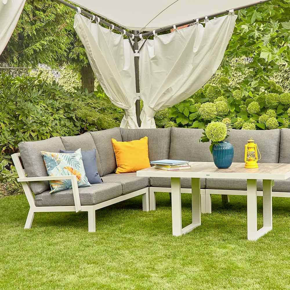 Siena Garden 120399 Berlino Pavillon 400x400cm Gestell aus Stahl, anthrazit, Bezug aus Polyester, 250g/m² in weiß