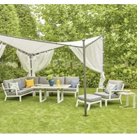 Siena Garden 120399 Berlino Pavillon 400x400cm Gestell aus Stahl, anthrazit, Bezug aus Polyester, 250g/m² in weiß Siena Garden 120399 Berlino Pavillon 400x400cm Gestell aus Stahl, anthrazit, Bezug aus Polyester, 250g/m² in weiß