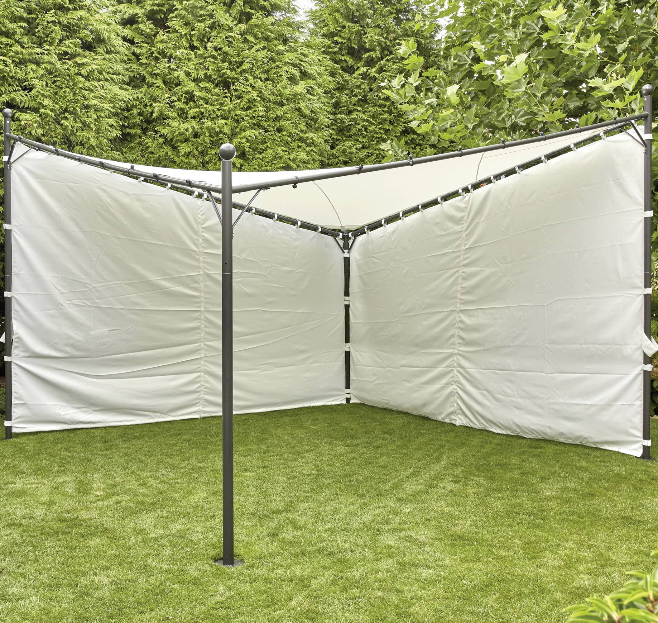 Siena Garden 120399 Berlino Pavillon 400x400cm Gestell aus Stahl, anthrazit, Bezug aus Polyester, 250g/m² in weiß