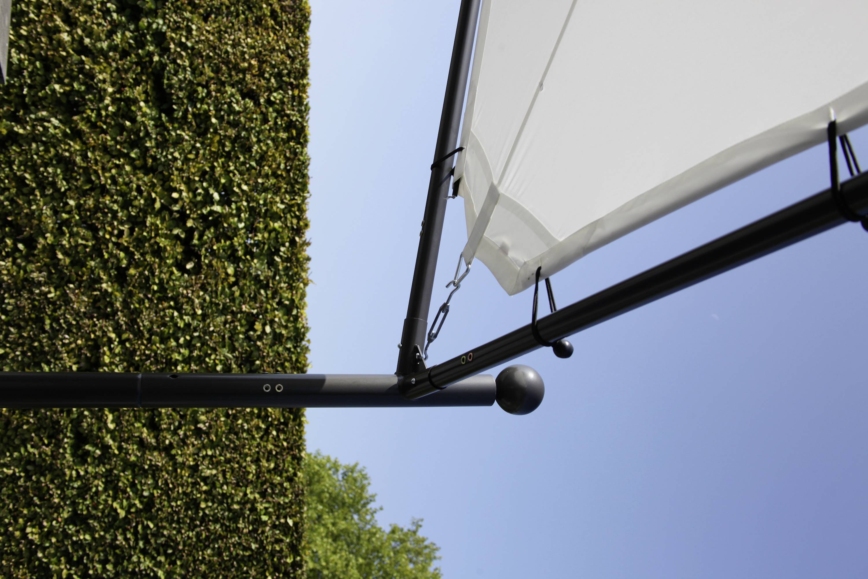 Siena Garden 120399 Berlino Pavillon 400x400cm Gestell aus Stahl, anthrazit, Bezug aus Polyester, 250g/m² in weiß