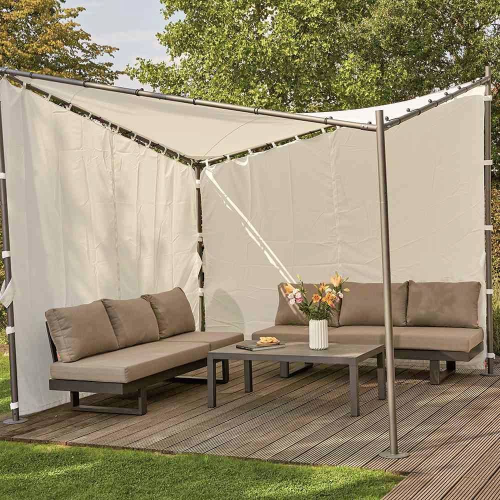 Siena Garden J05233 Seitenteile zu Pavillon Berlino 3x3 m, weiß, 2er Set Bezug aus Polyester, 160g/m² in weiß, 2 Stück