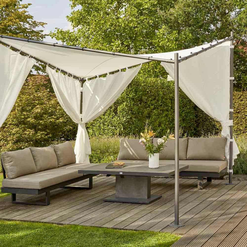 Siena Garden J05233 Seitenteile zu Pavillon Berlino 3x3 m, weiß, 2er Set Bezug aus Polyester, 160g/m² in weiß, 2 Stück