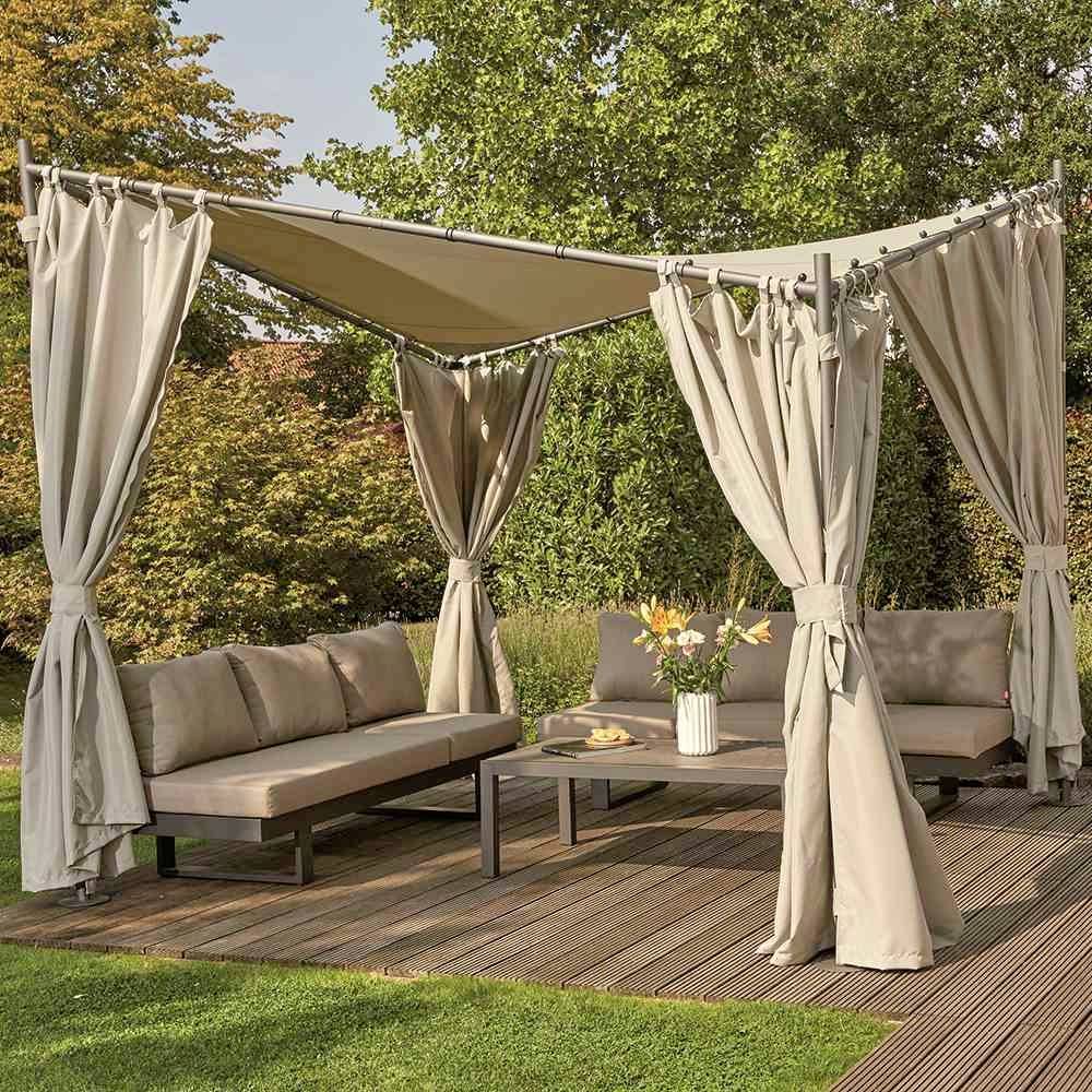 Siena Garden J05232 Seitenteile zu Pavillon Berlino 3x3 m, grau, 2er Set Bezug aus Polyester, 160g/m² in hellgrau, 2 Stück