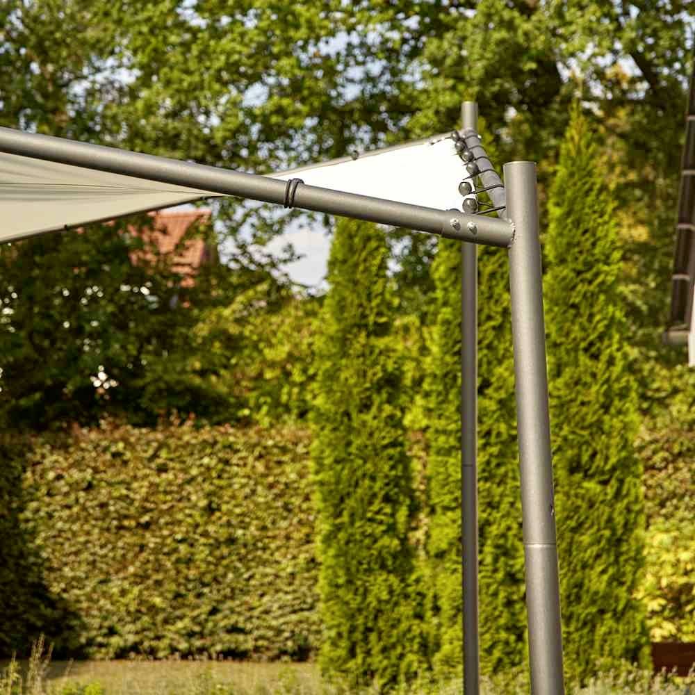 Siena Garden J05231 Berlino Pavillon 300x300cm Gestell aus Stahl, anthrazit, Bezug aus Polyester, 180g/m² in hellgrau