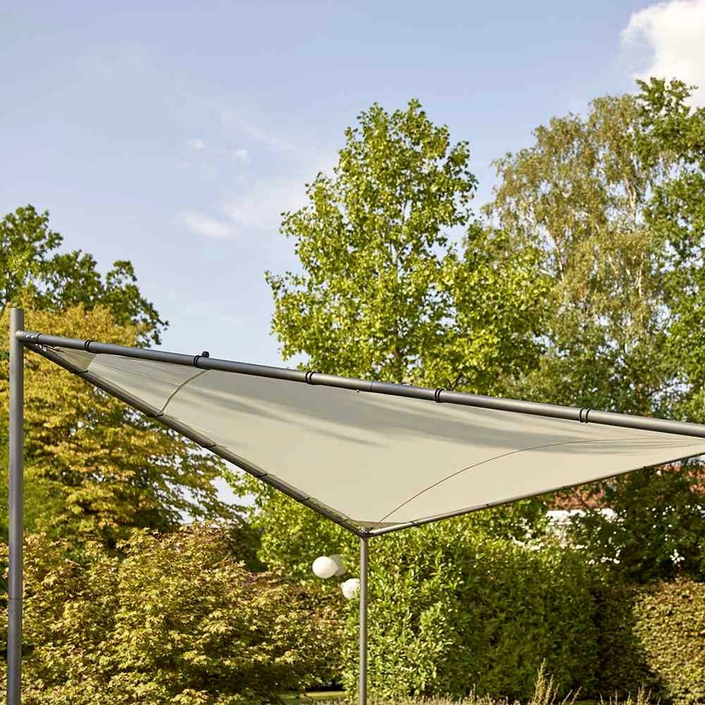 Siena Garden J05231 Berlino Pavillon 300x300cm Gestell aus Stahl, anthrazit, Bezug aus Polyester, 180g/m² in hellgrau