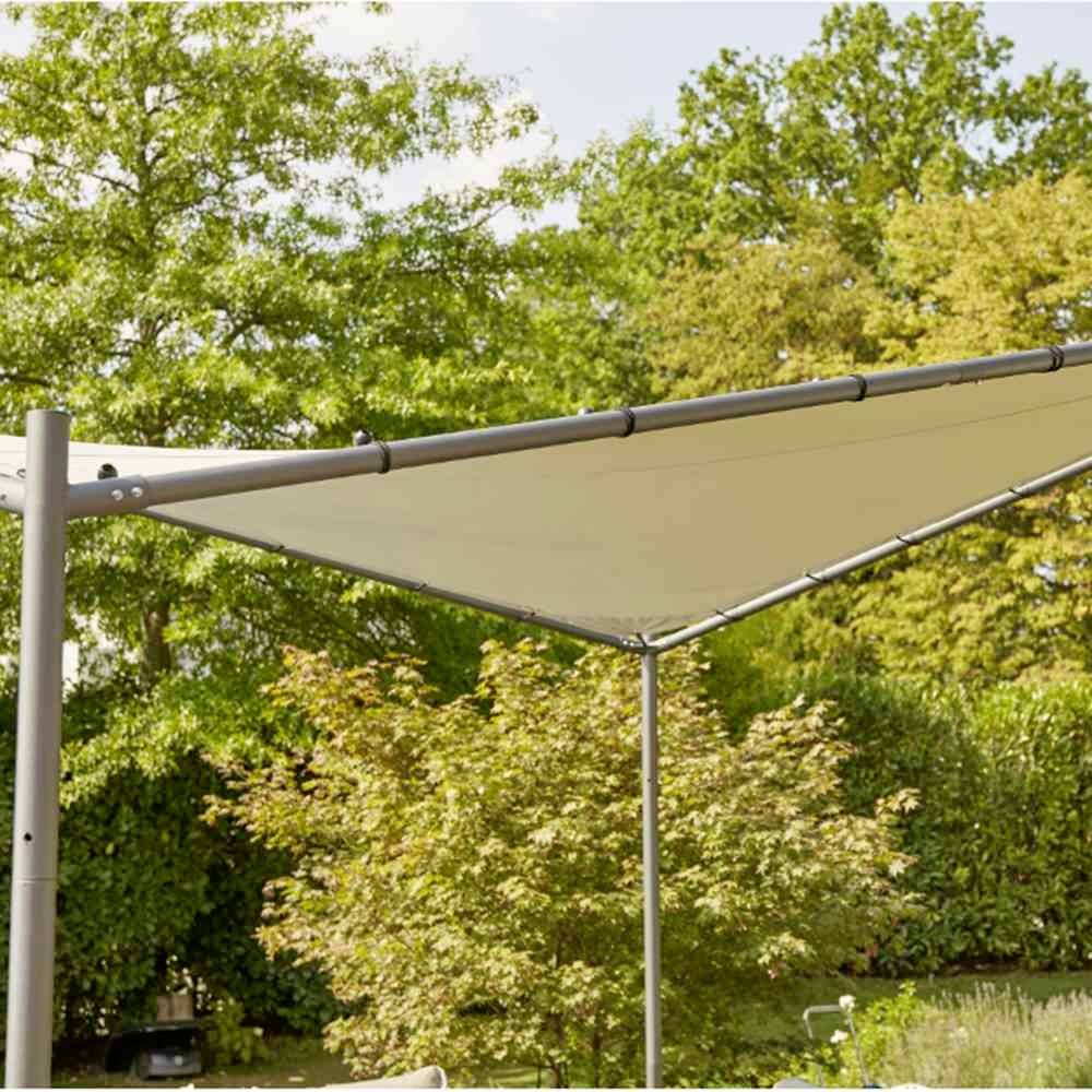 Siena Garden J05231 Berlino Pavillon 300x300cm Gestell aus Stahl, anthrazit, Bezug aus Polyester, 180g/m² in hellgrau