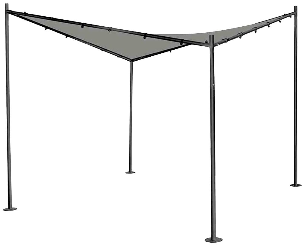 Siena Garden J05231 Berlino Pavillon 300x300cm Gestell aus Stahl, anthrazit, Bezug aus Polyester, 180g/m² in hellgrau