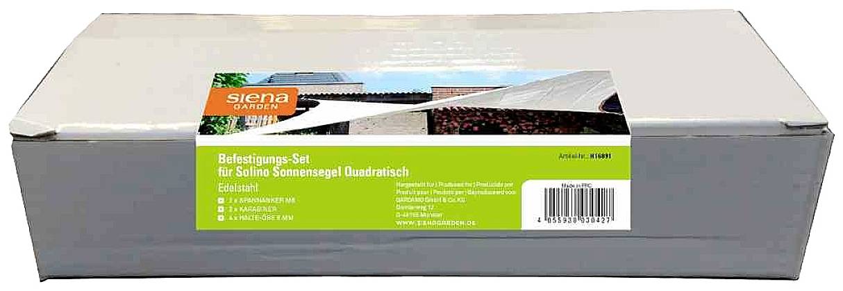 Siena Garden B304-2 Solino Zubehör Set für quadratische Sonnensegel