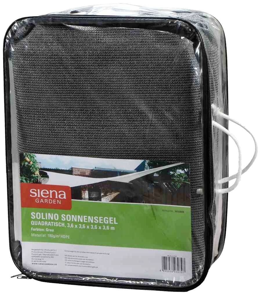 Siena Garden B506-04-36 Sonnensegel Solino Quadratisch 3x3 m, grau