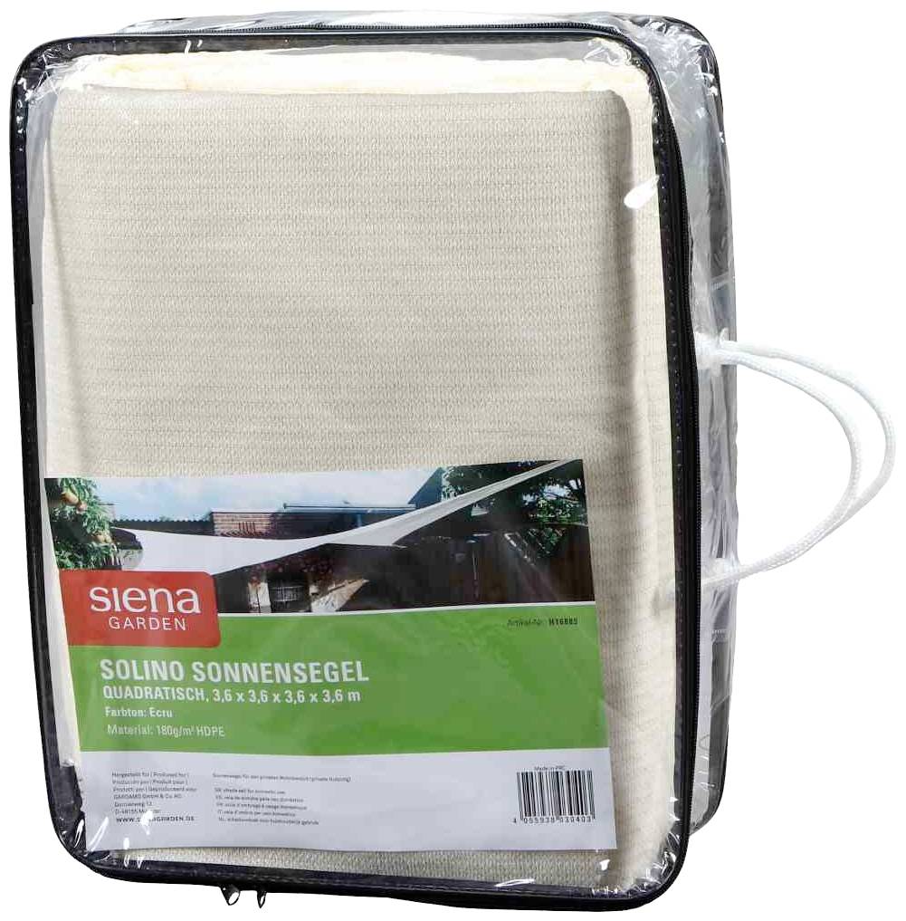 Siena Garden B508-04-36 Sonnensegel Solino Quadratisch 3x3 m, ecru