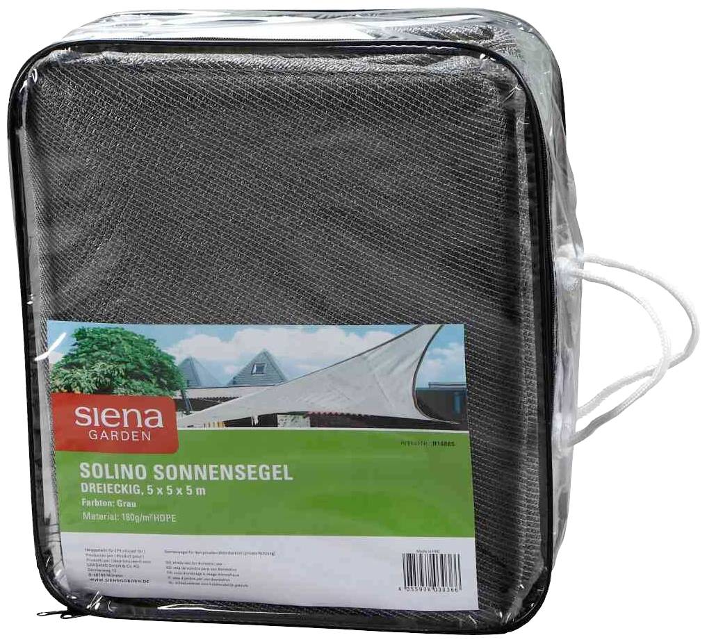 Siena Garden B506-03-50 Sonnensegel Solino Dreieckig 5x5x5 m, grau