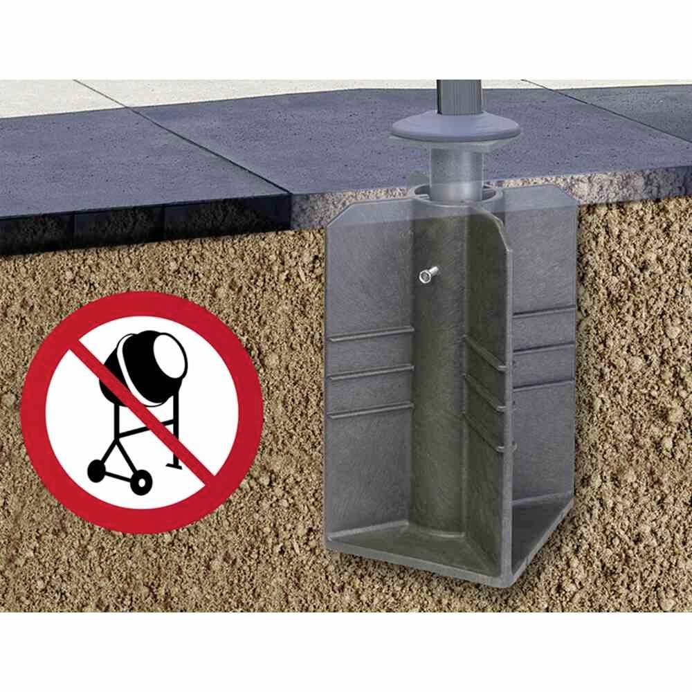 Siena Garden L87426 Bodenständer Earthbase für Ampelschirme Montage ohne Beton