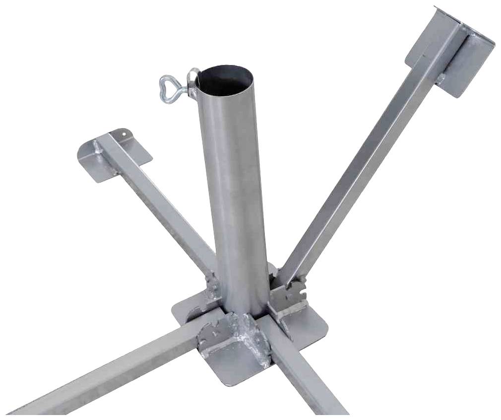 Siena Garden 0873599 Gastro Schirmständer Stahlkreuz Gestell Stahl silber, klappbar, für Schirmstöcke in Ø 55mm