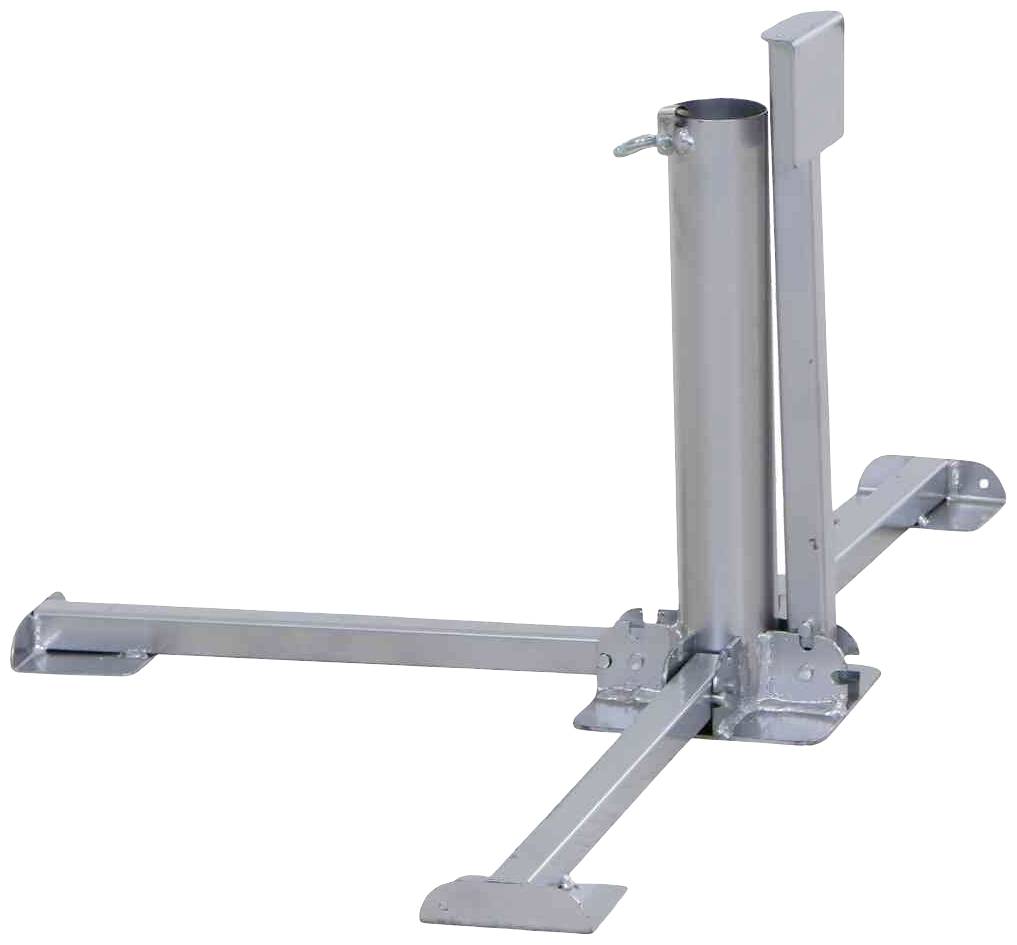 Siena Garden 0873599 Gastro Schirmständer Stahlkreuz Gestell Stahl silber, klappbar, für Schirmstöcke in Ø 55mm