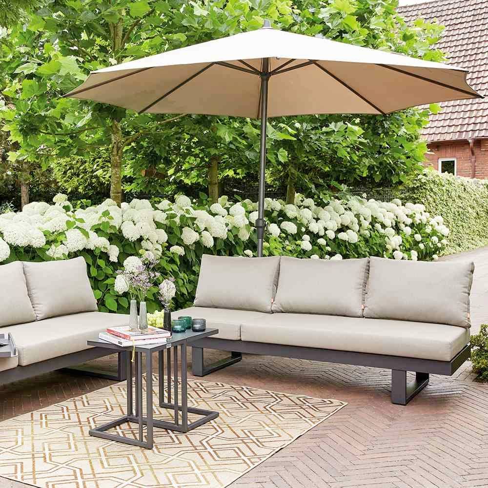 Siena Garden 7110B Mittelstockschirm Avio ecru Ø 350cm
