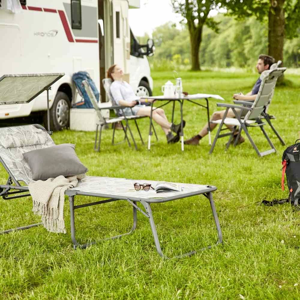 Siena Garden M51748 Campingliege RPET mit Dach, Aluminium