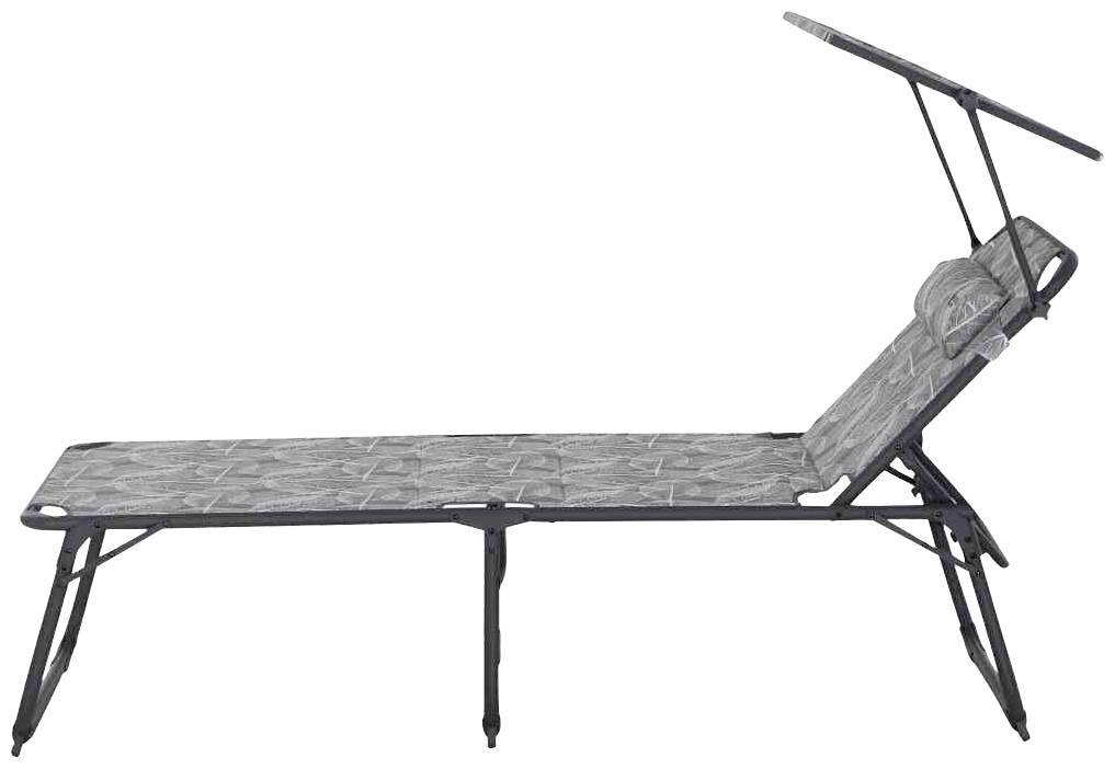 Siena Garden M51748 Campingliege RPET mit Dach, Aluminium