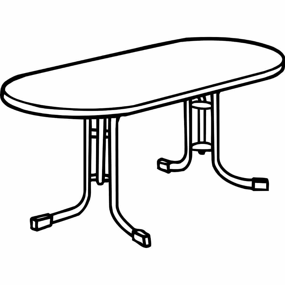 Sieger 152/W Boulevard-Klapptisch Mecalit 140x90x72 cm, weiß