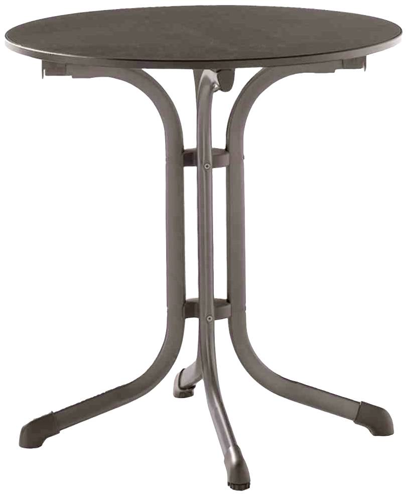 Sieger 3125-55 Bouelvard-Klapptisch vivodur Ø 68 cm, eisengrau/Schieferoptik anthrazit