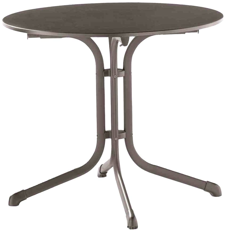 Sieger 3135-55 Bouelvard-Klapptisch vivodur Ø 85 cm, eisengrau/Schieferoptik anthrazit