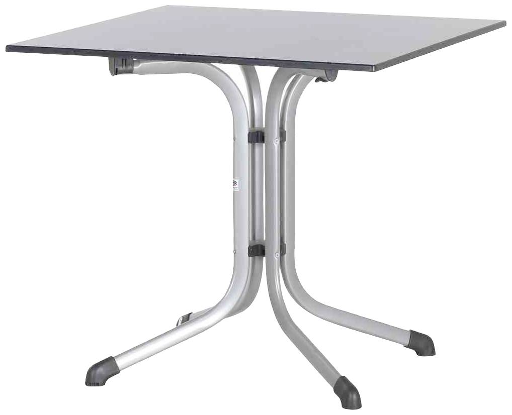 Sieger 3130-50 Bouelvard-Klapptisch vivodur 80x80 cm, graphit/Schieferoptik anthrazit