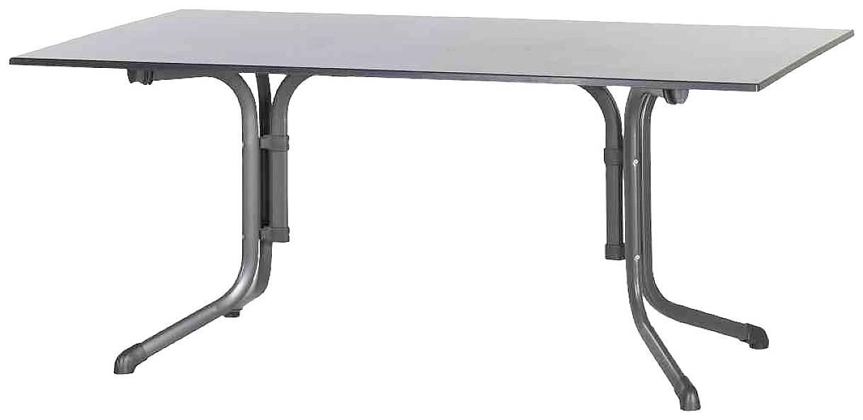 Sieger 3180-55 Bouelvard-Klapptisch vivodur 165x95 cm, eisengrau/Schieferoptik anthrazit