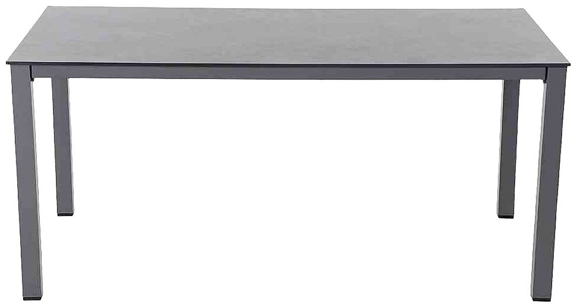 Siena Garden 01122559 Sola Dining Tisch 160x90 cm, anthrazit Gestell Aluminium anthrazit, Tischplatte HPL dark stone