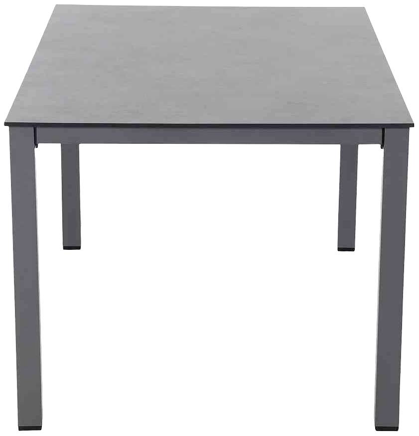 Siena Garden 01122559 Sola Dining Tisch 160x90 cm, anthrazit Gestell Aluminium anthrazit, Tischplatte HPL dark stone
