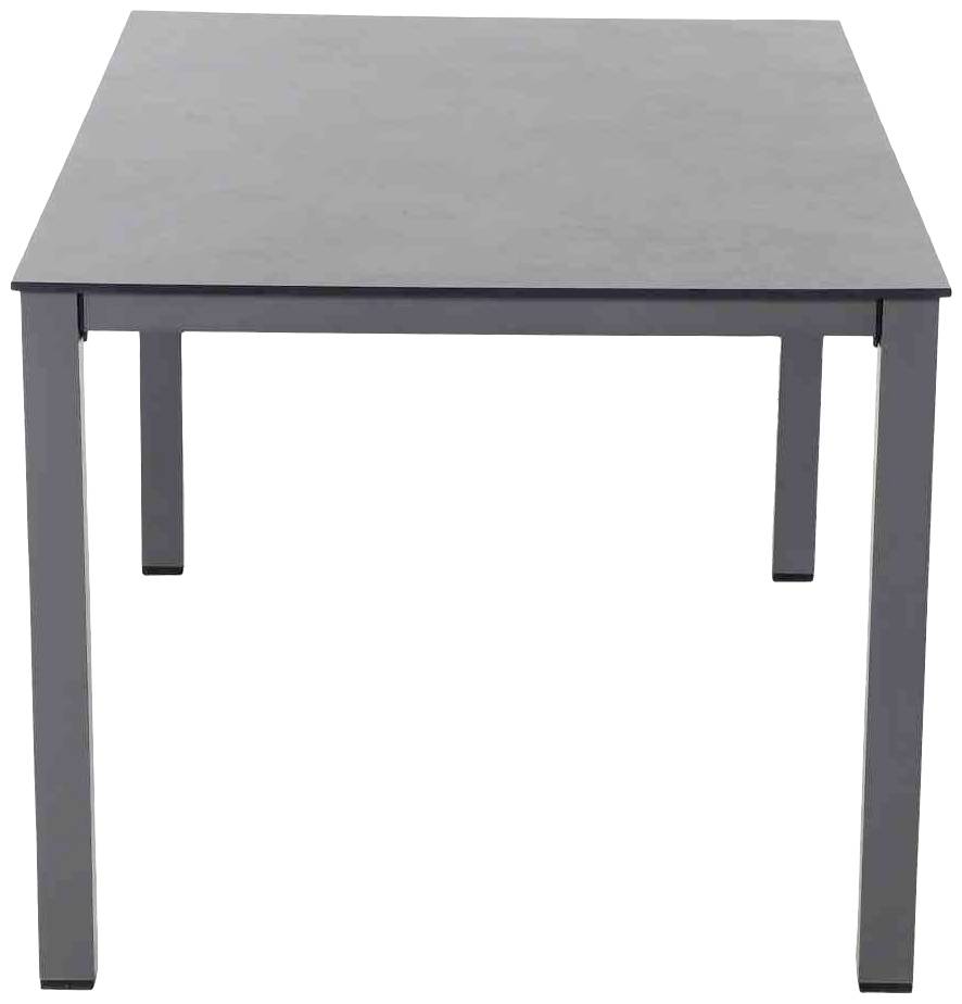 Siena Garden 01122559 Sola Dining Tisch 160x90 cm, anthrazit Gestell Aluminium anthrazit, Tischplatte HPL dark stone