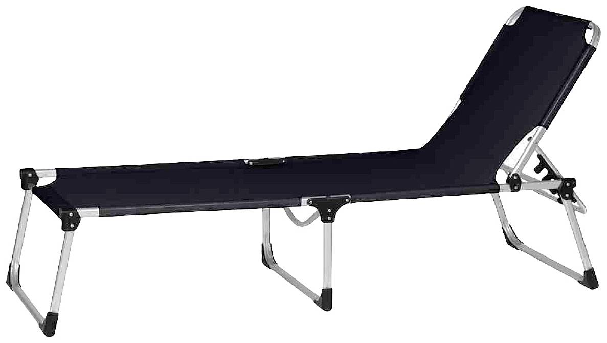 Siena Garden 560594 Alu-XXL Dreibeinliege Gestell Aluminium silber, Fläche Ranotex®-Gewebe schwarz