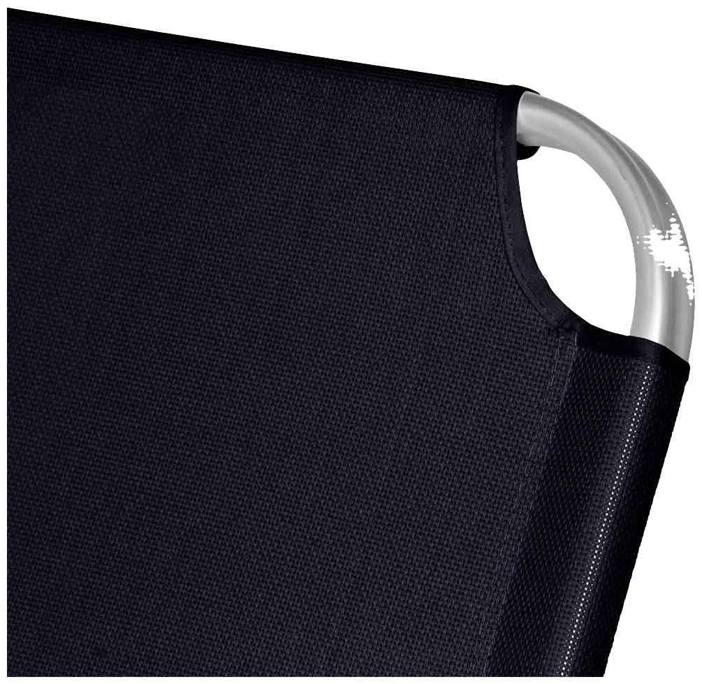 Siena Garden 560594 Alu-XXL Dreibeinliege Gestell Aluminium silber, Fläche Ranotex®-Gewebe schwarz