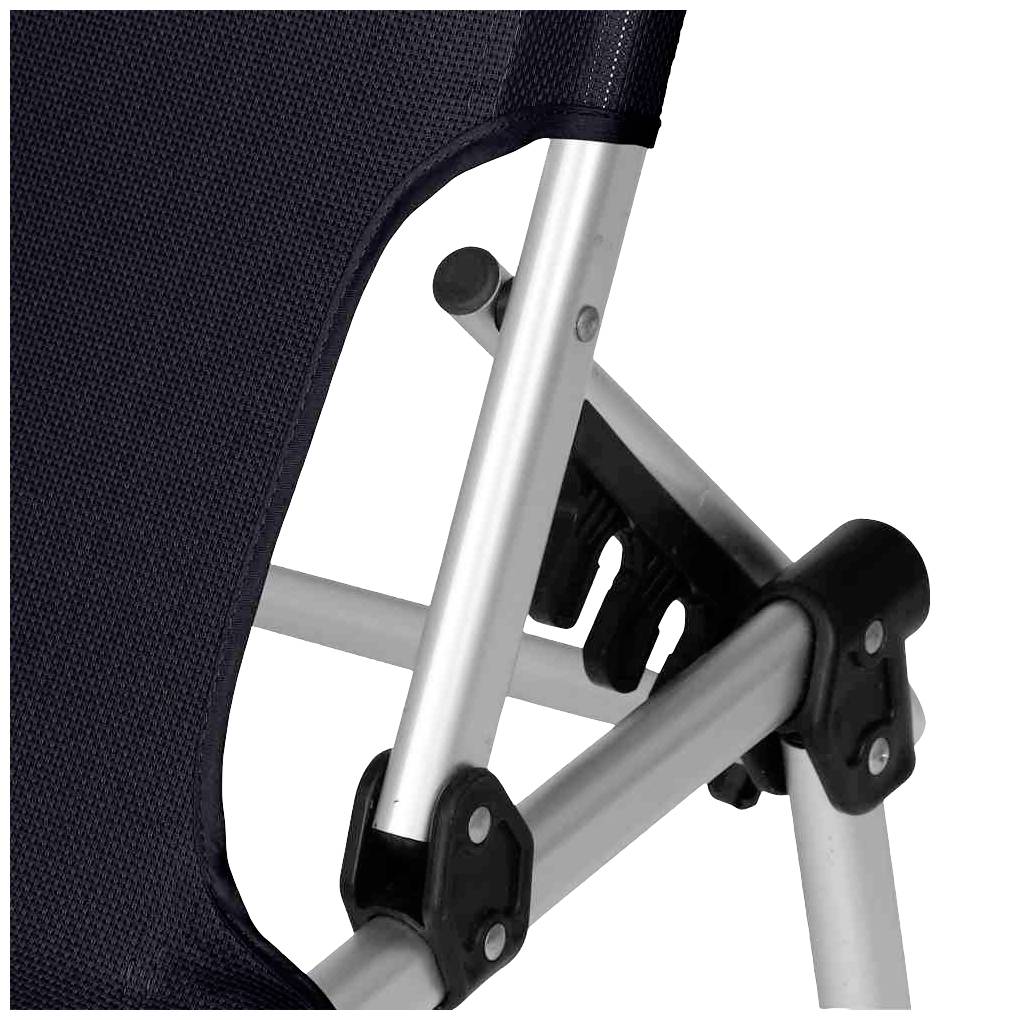 Siena Garden 560594 Alu-XXL Dreibeinliege Gestell Aluminium silber, Fläche Ranotex®-Gewebe schwarz