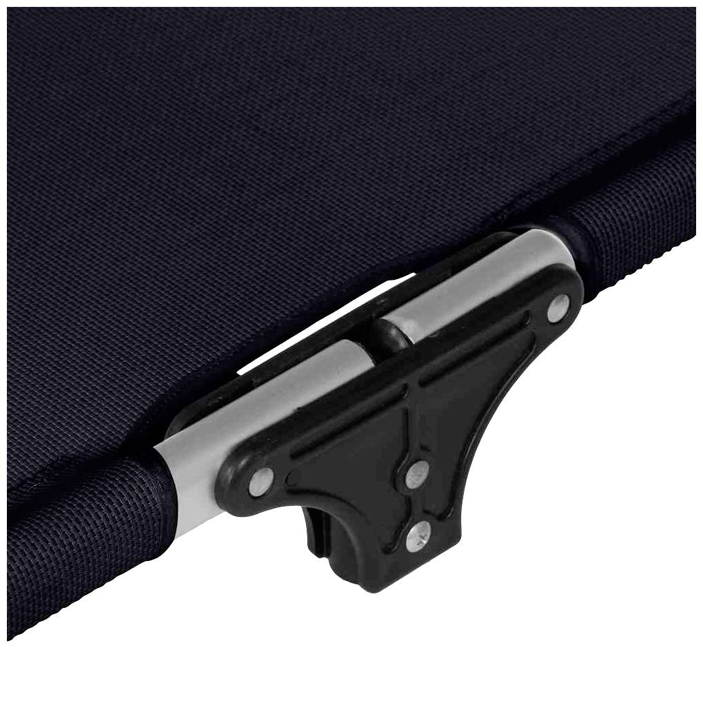 Siena Garden 560594 Alu-XXL Dreibeinliege Gestell Aluminium silber, Fläche Ranotex®-Gewebe schwarz