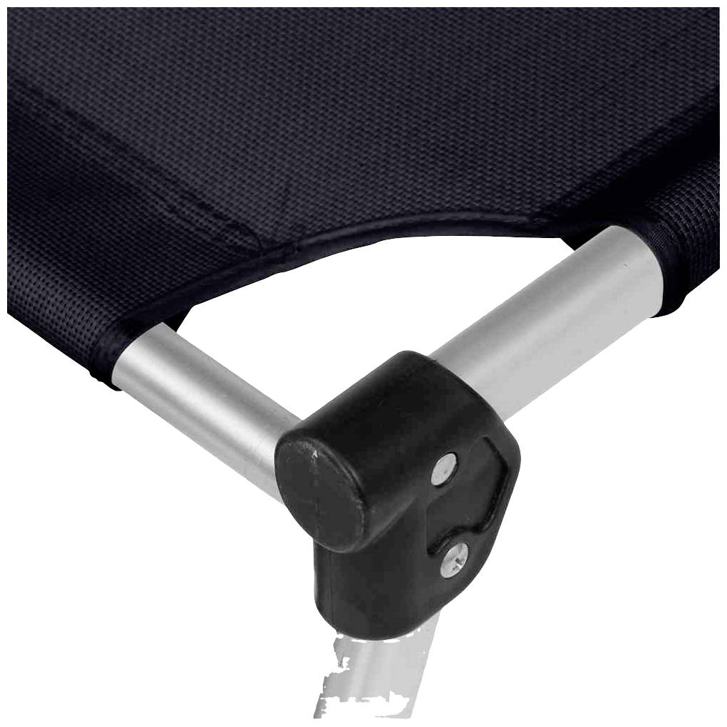 Siena Garden 560594 Alu-XXL Dreibeinliege Gestell Aluminium silber, Fläche Ranotex®-Gewebe schwarz