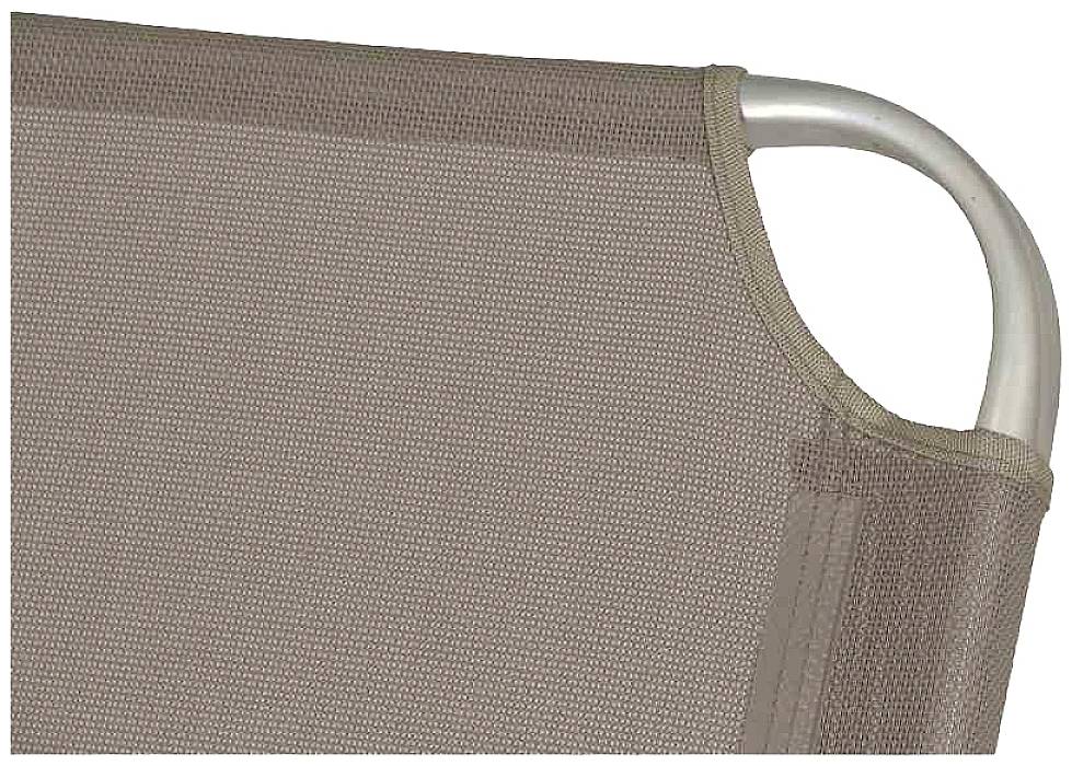 Siena Garden 277421 Alu-Dreibeinliege XXL Gestell Aluminium silber, Fläche Ranotex®-Gewebe taupe
