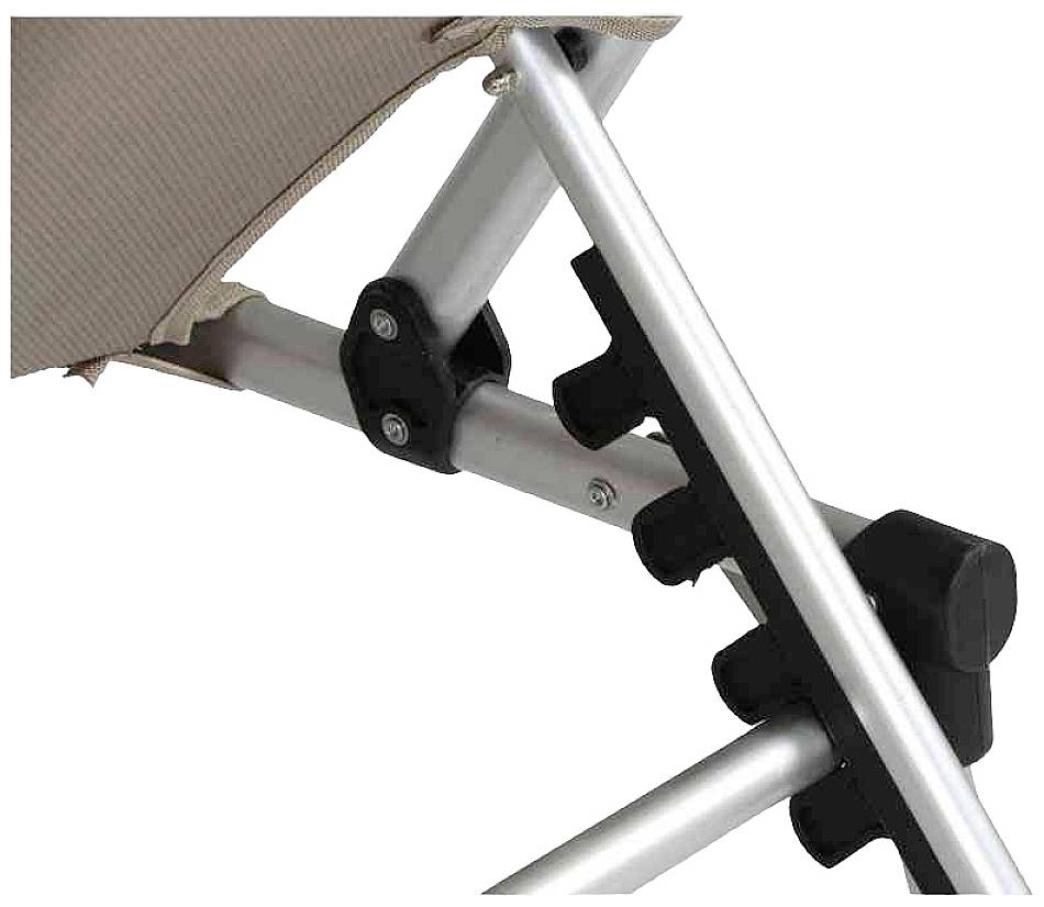 Siena Garden 277421 Alu-Dreibeinliege XXL Gestell Aluminium silber, Fläche Ranotex®-Gewebe taupe