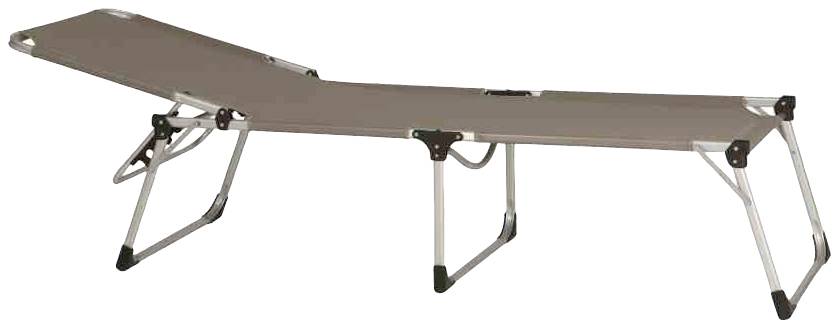 Siena Garden 277421 Alu-Dreibeinliege XXL Gestell Aluminium silber, Fläche Ranotex®-Gewebe taupe