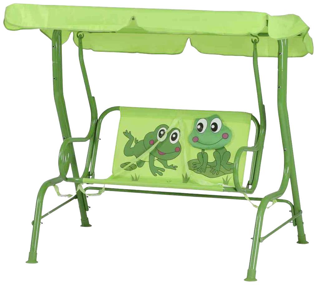 Siena Garden 672608 Froggy Kinderschaukel Gestell Stahl grün, Fläche 100% Polyester grün, 75x115x118cm
